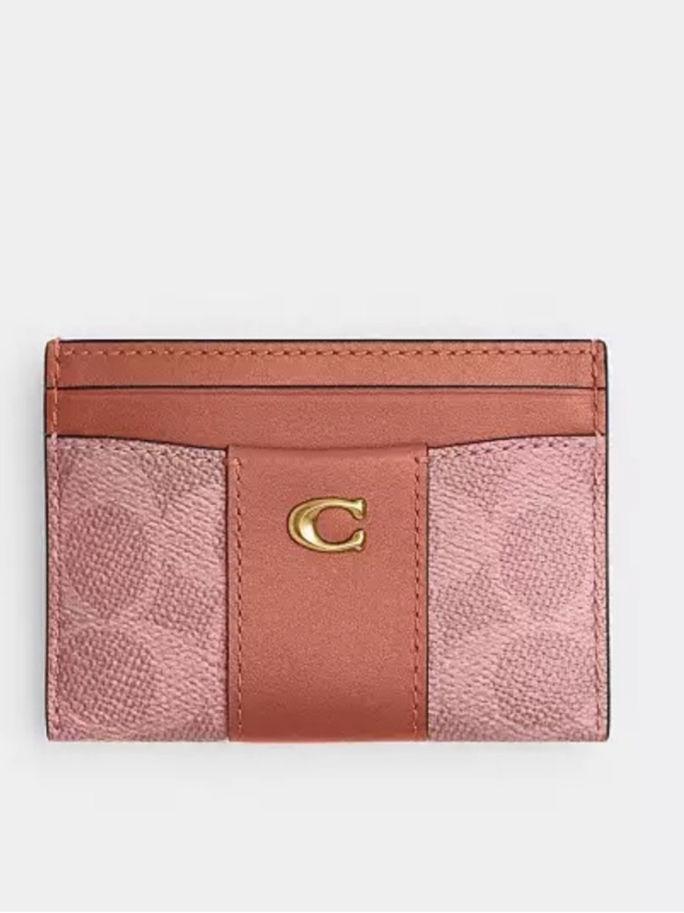 Coach Essential Card Case in Signature Canvas - Melon Pink